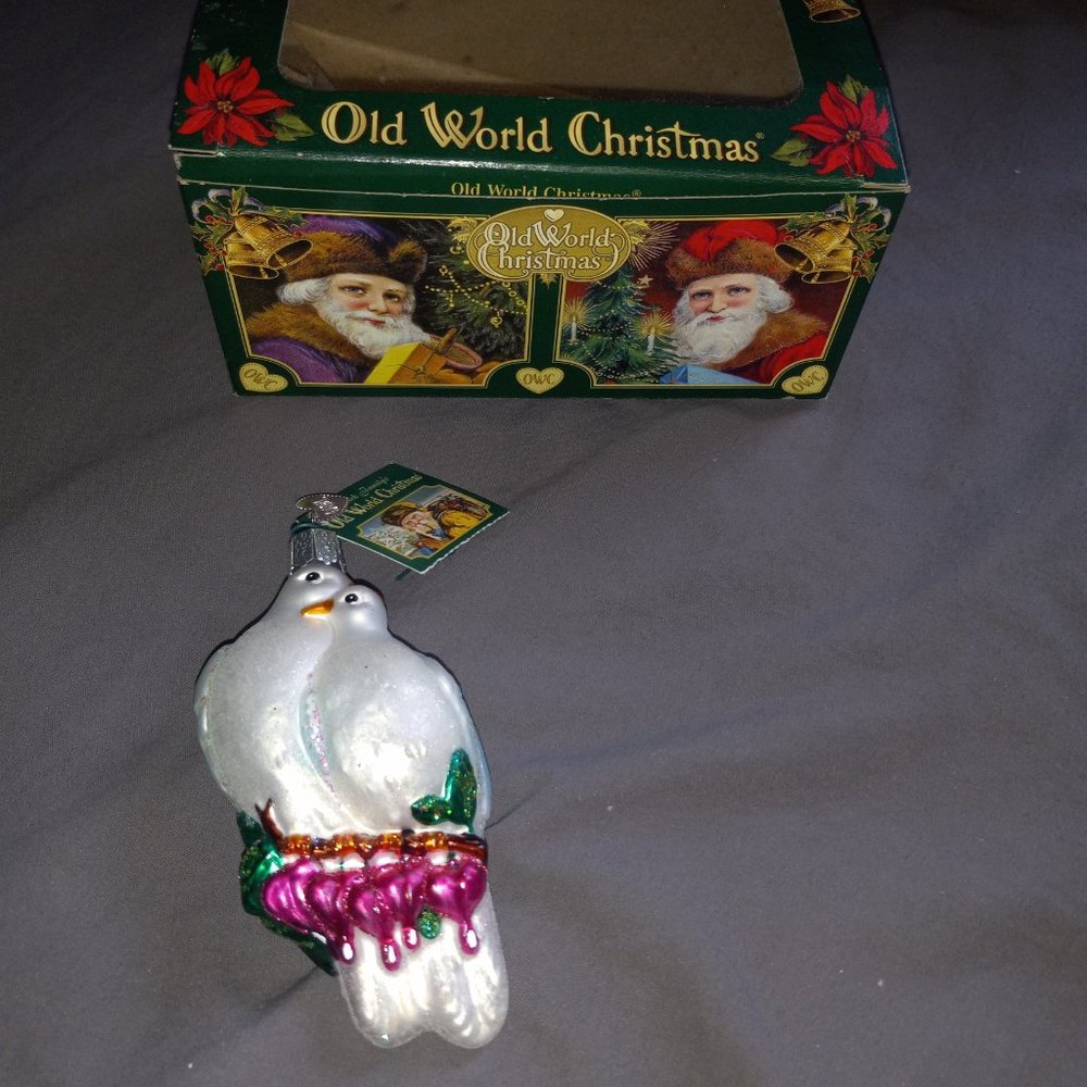 Old world Christmas love bird ornament